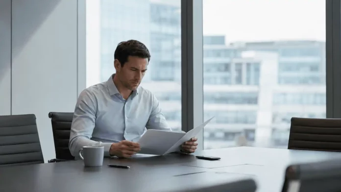 Un salarié examine son contrat de travail avant de répondre à une demande de mutation professionnelle de son employeur